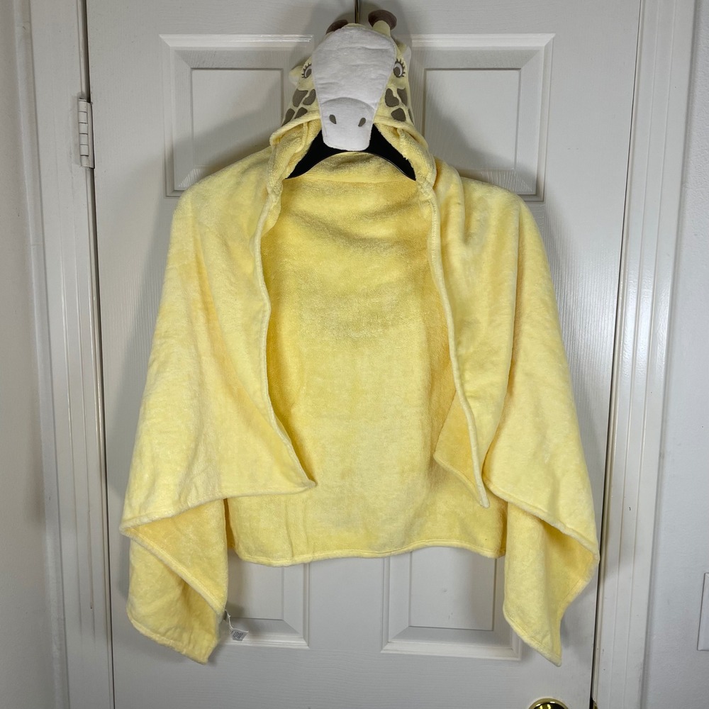 Pottery Barn Kids Giraffe Hooded Bath Towel Yellow Cotton Safari Animal OS